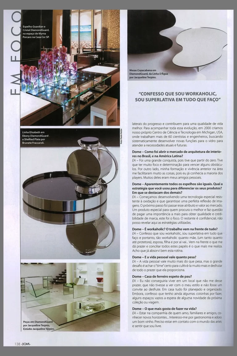 MIDIA SELECIONADA - conteúdo materia entrevista Revista Dome